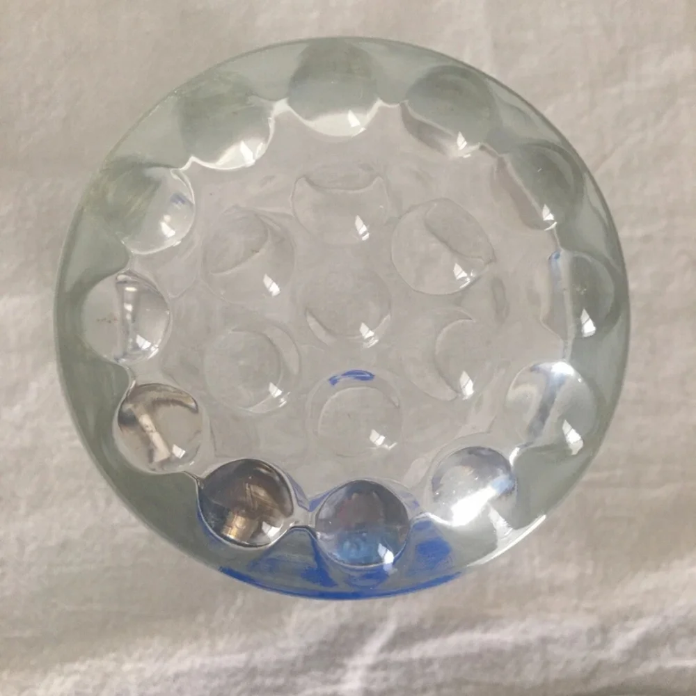 Royal Caribbean Cruise Blue Anchor Whiskey Low Ball Glasses Hobnail Bottom